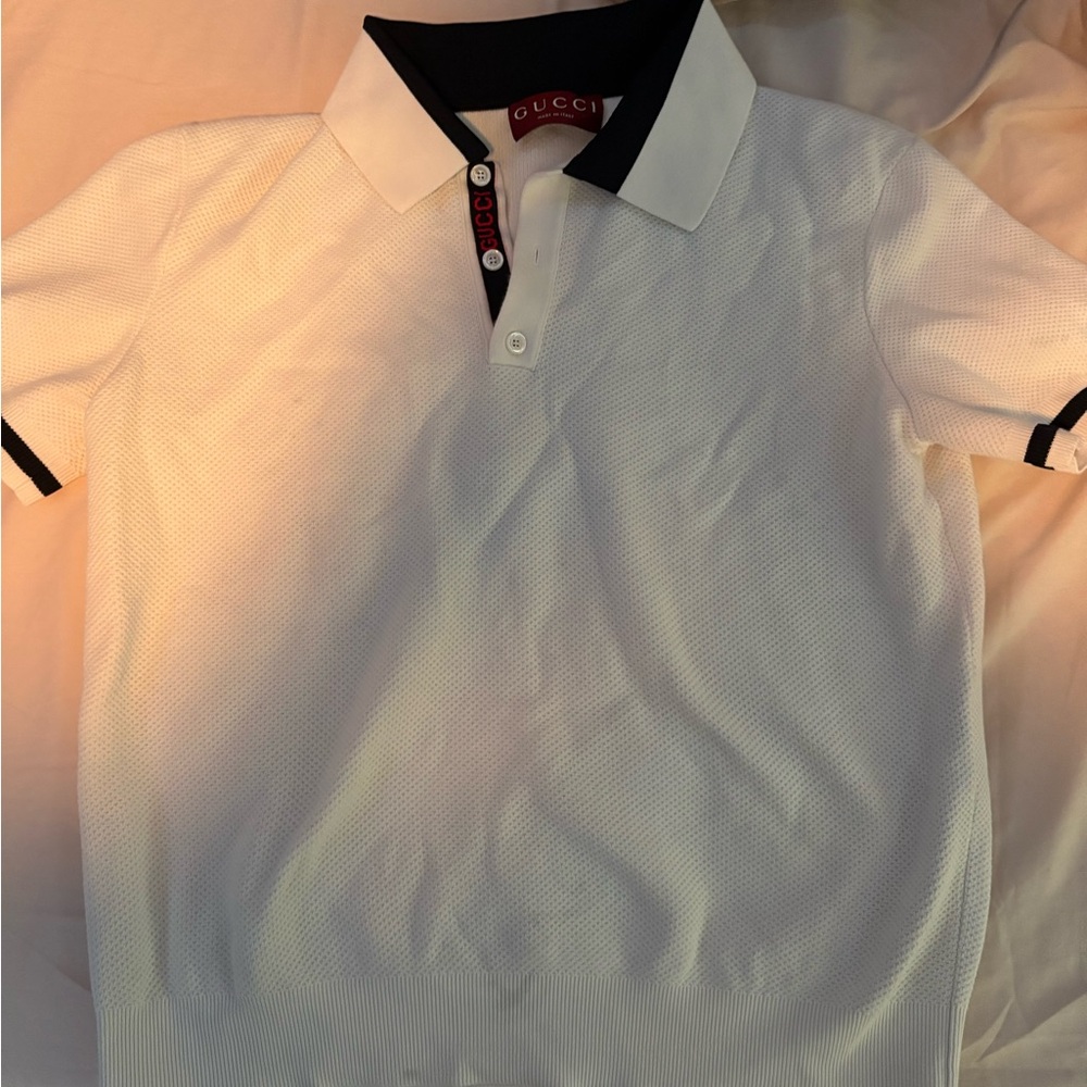 Gucci White and Black Polo Shirt